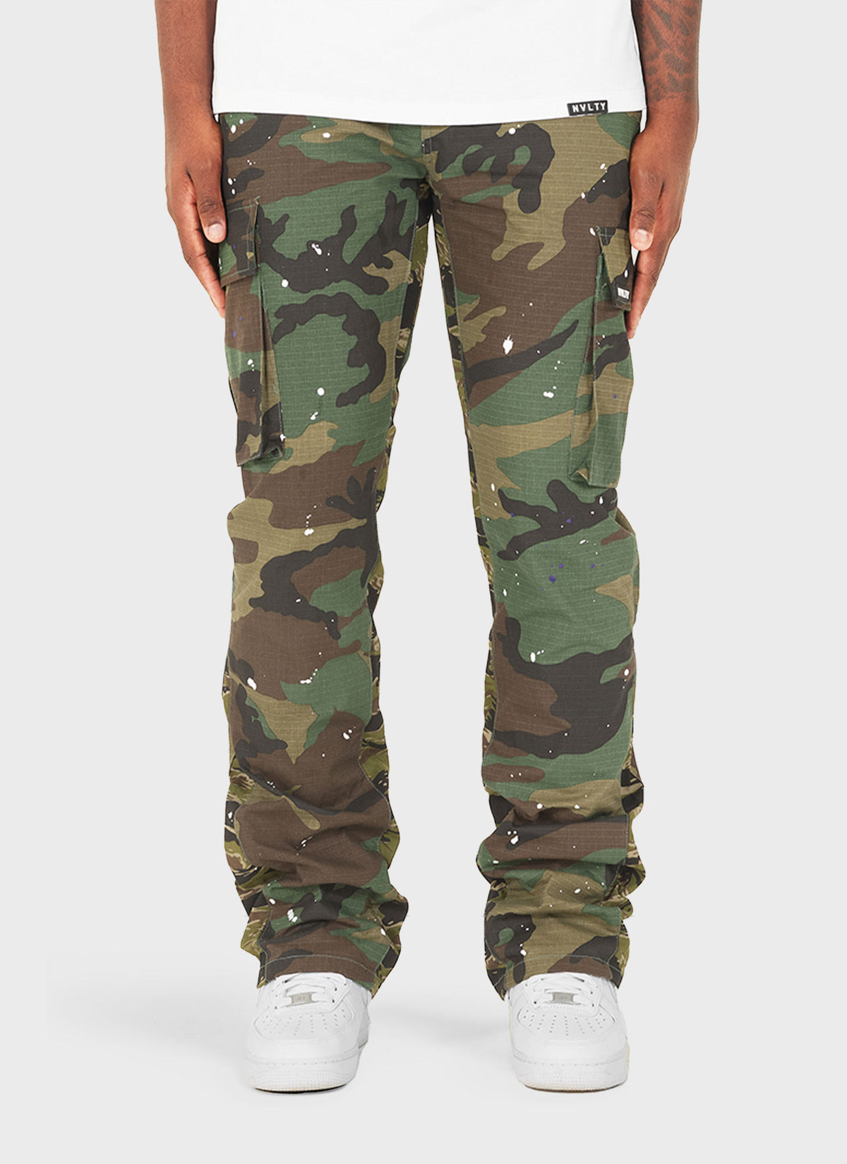 Vintage Flare Cargos - Camo Paint