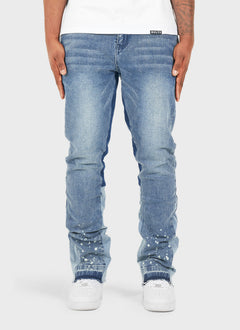 Vintage Flare Paint Jeans - Blue
