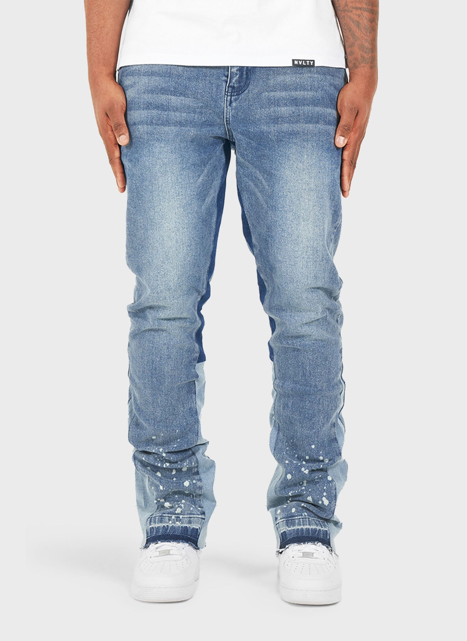 Vintage Flare Paint Jeans - Blue