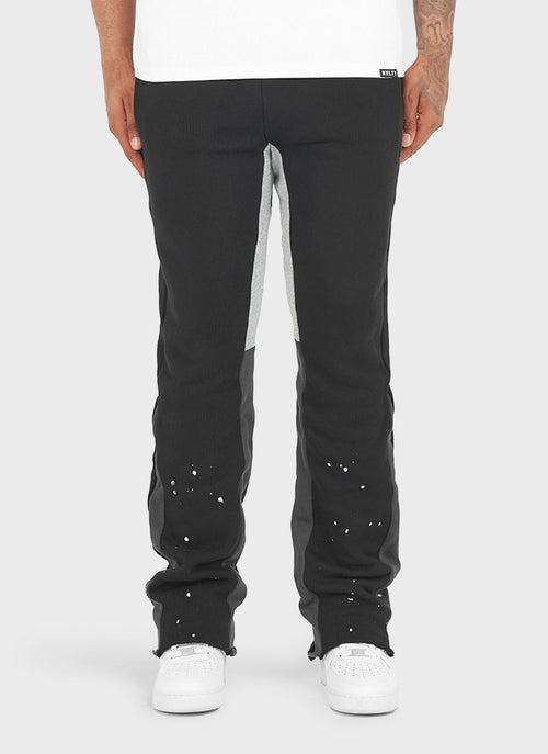 Vintage Flare Paint Joggers - Black
