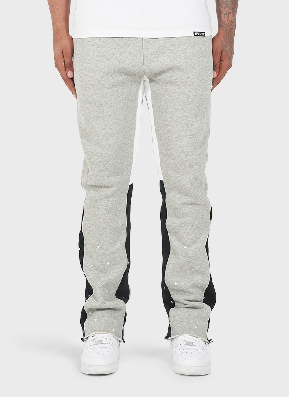 Vintage Flare Paint Joggers - Grey