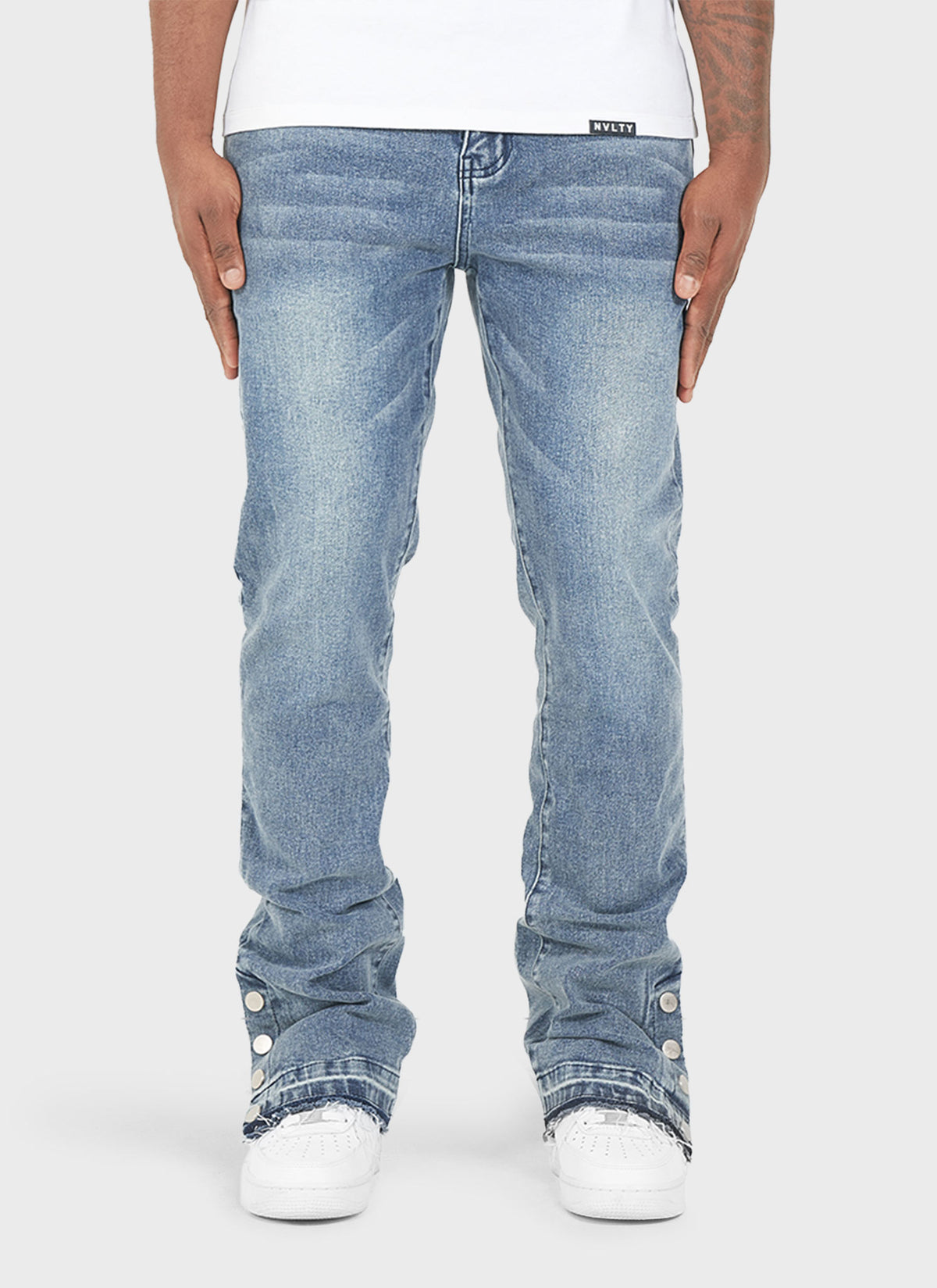 Vintage Flare Snapper Jeans - Blue