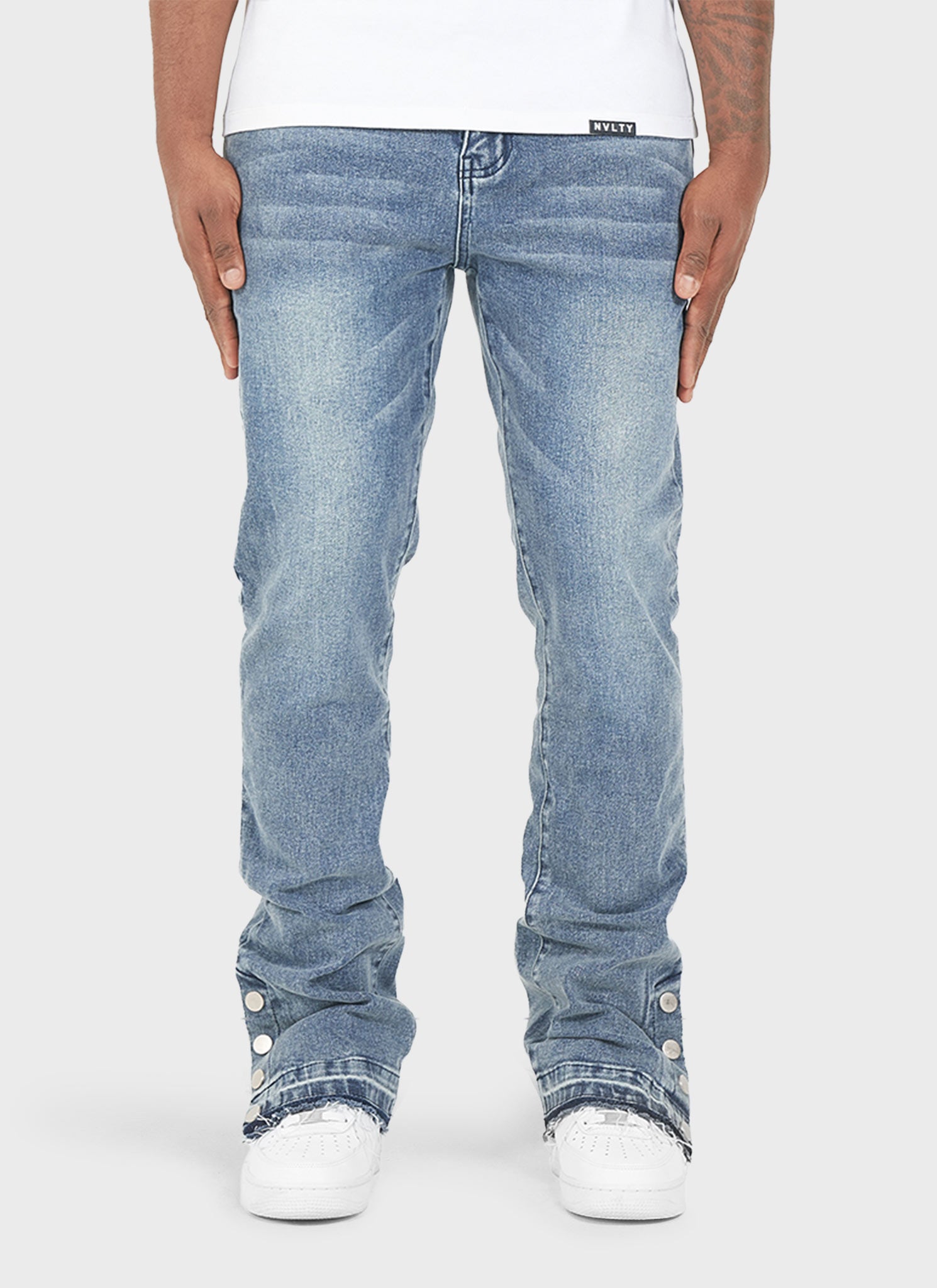 Vintage Flare Snapper Jeans - Blue