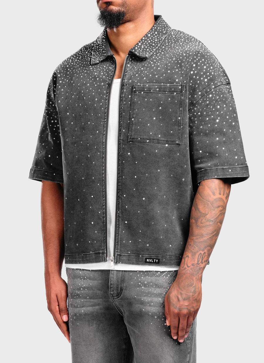 Vintage Flooded VVS Denim Shirt - Black