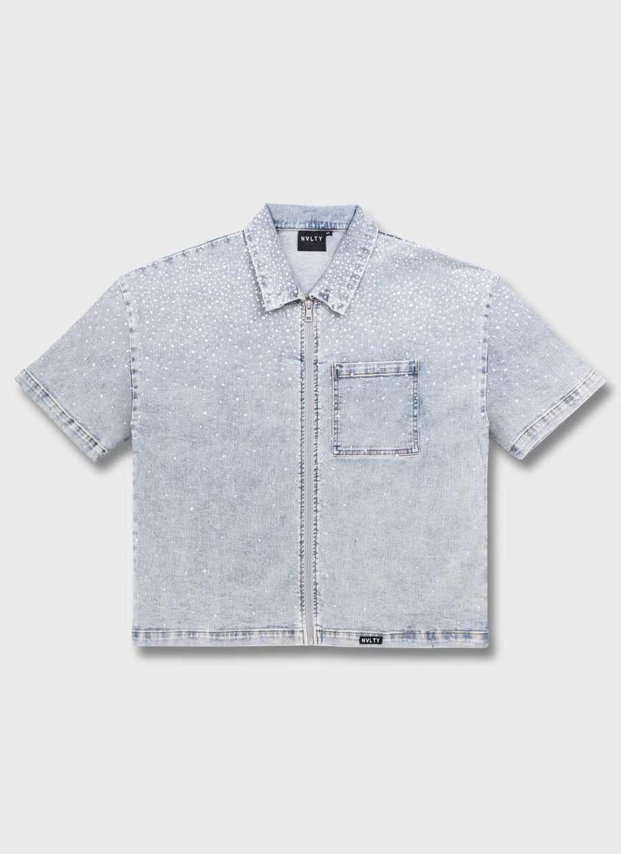 Vintage Flooded VVS Denim Shirt - Blue
