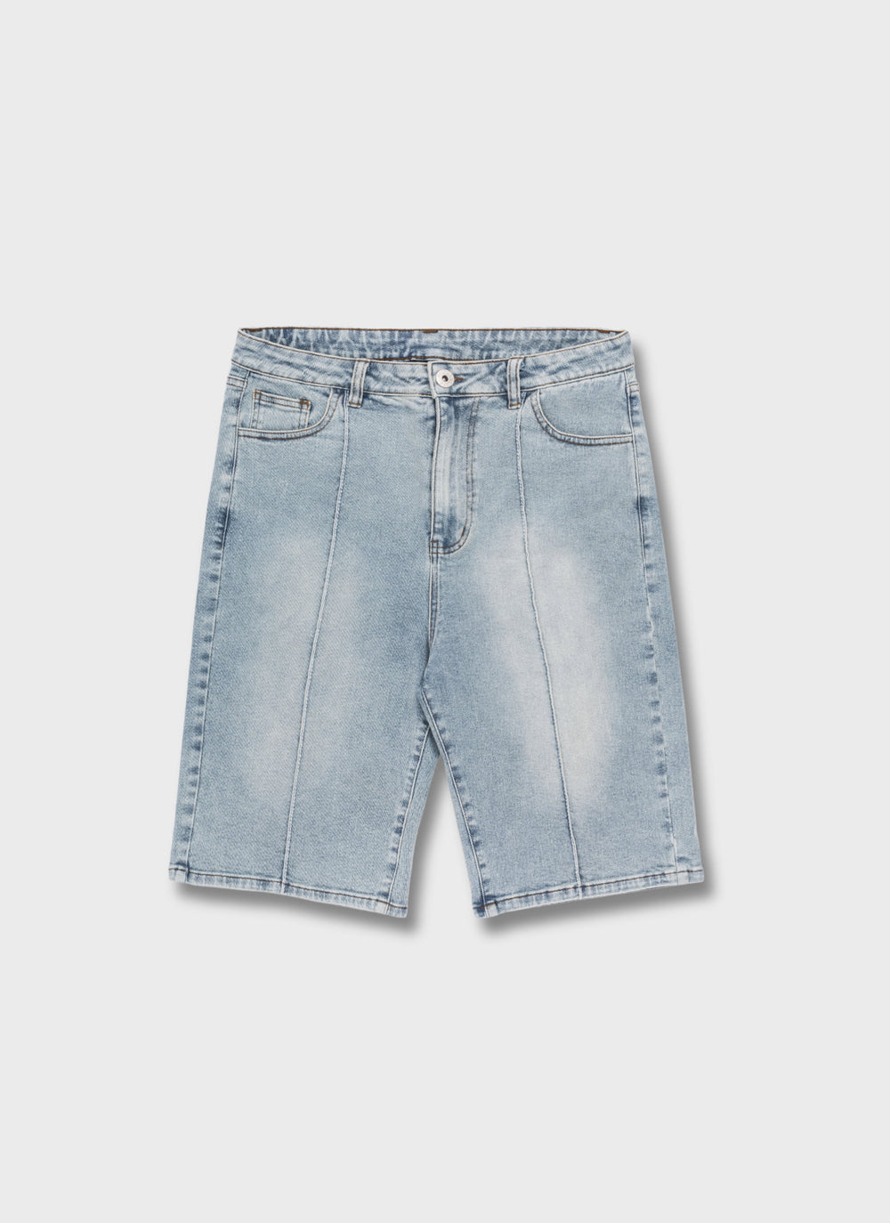 Vintage Pleat Denim Shorts - Blue