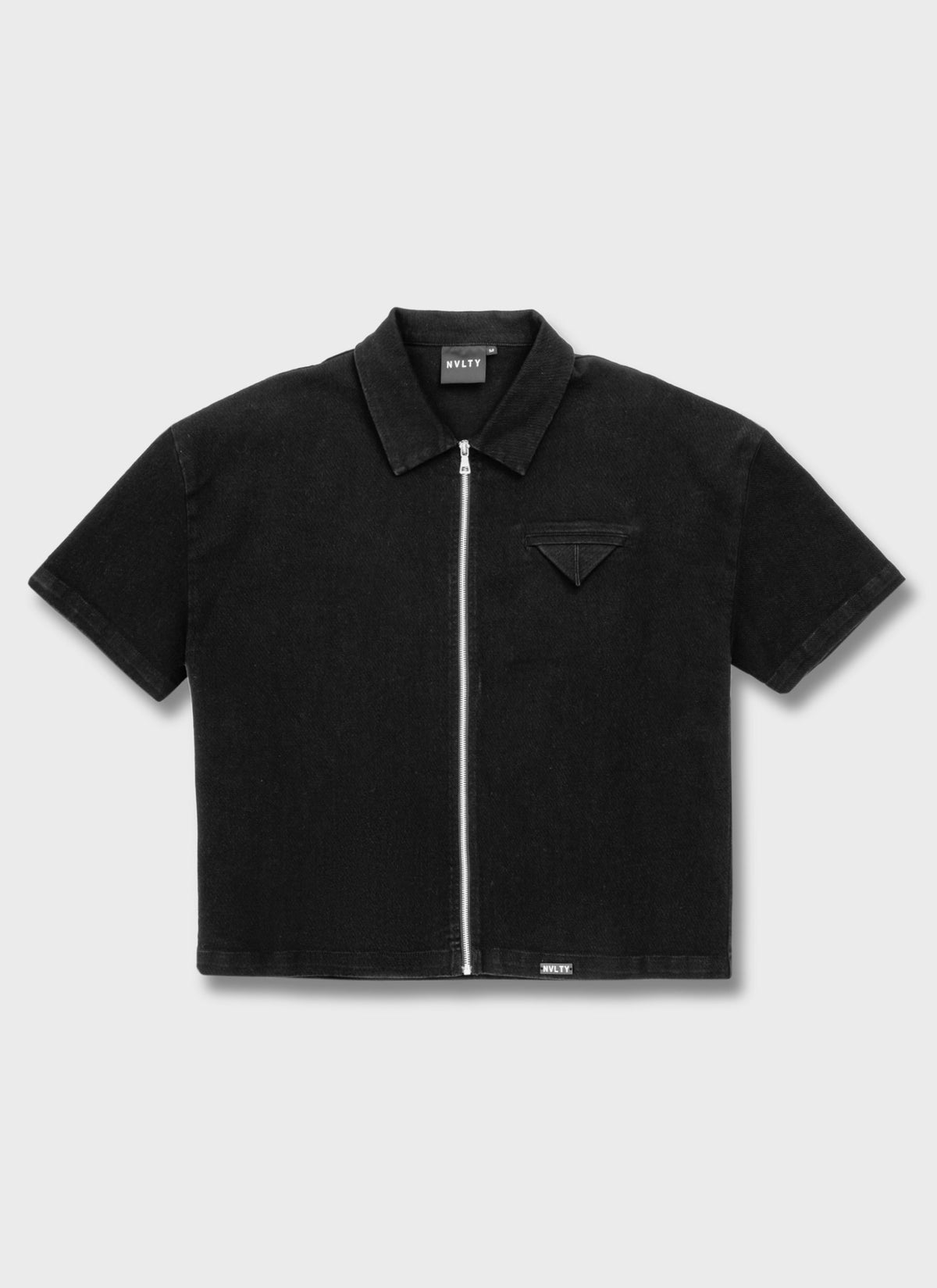 Vintage Pocket Square Denim Shirt - Black