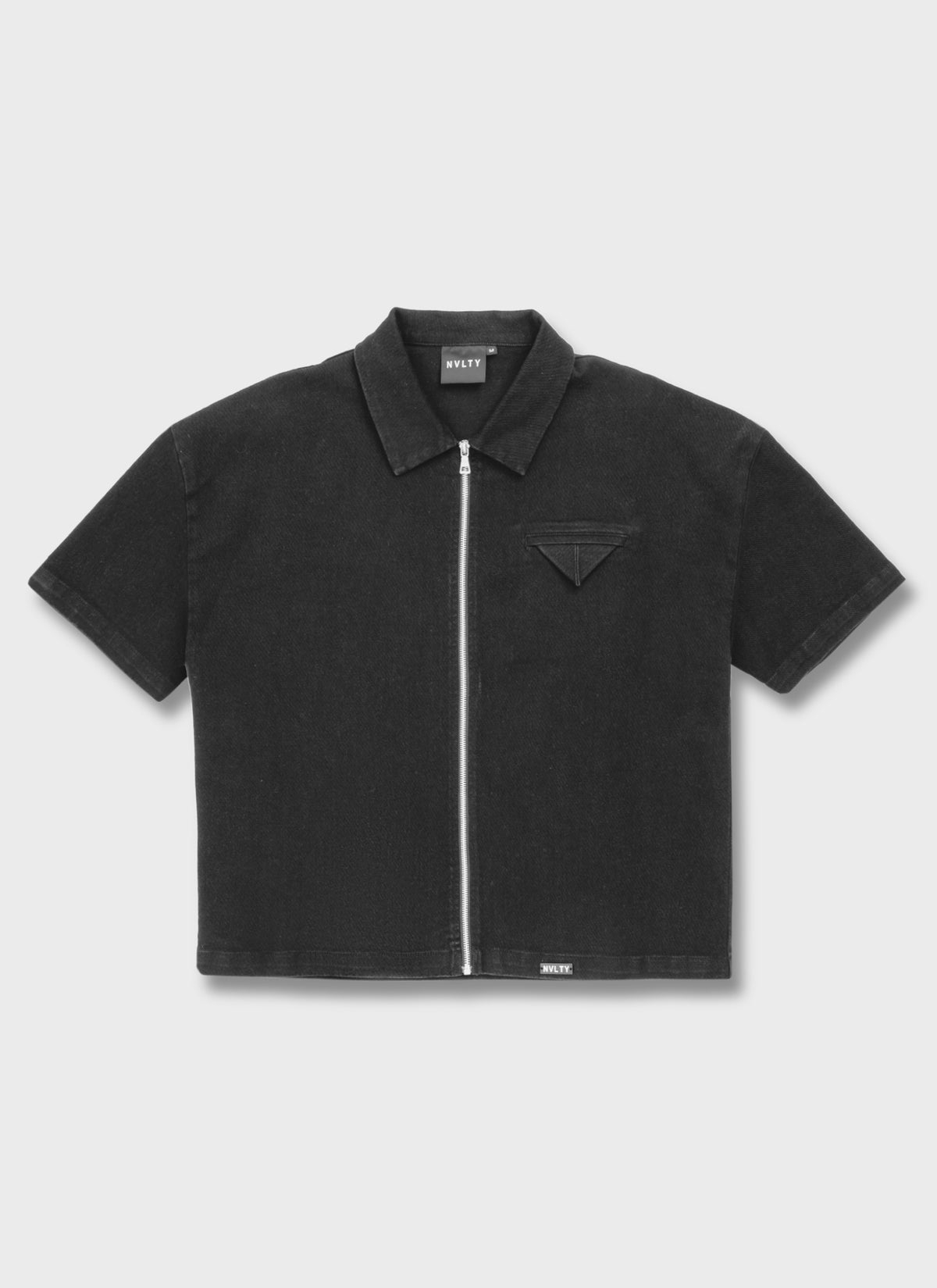 Vintage Pocket Square Denim Shirt - Black
