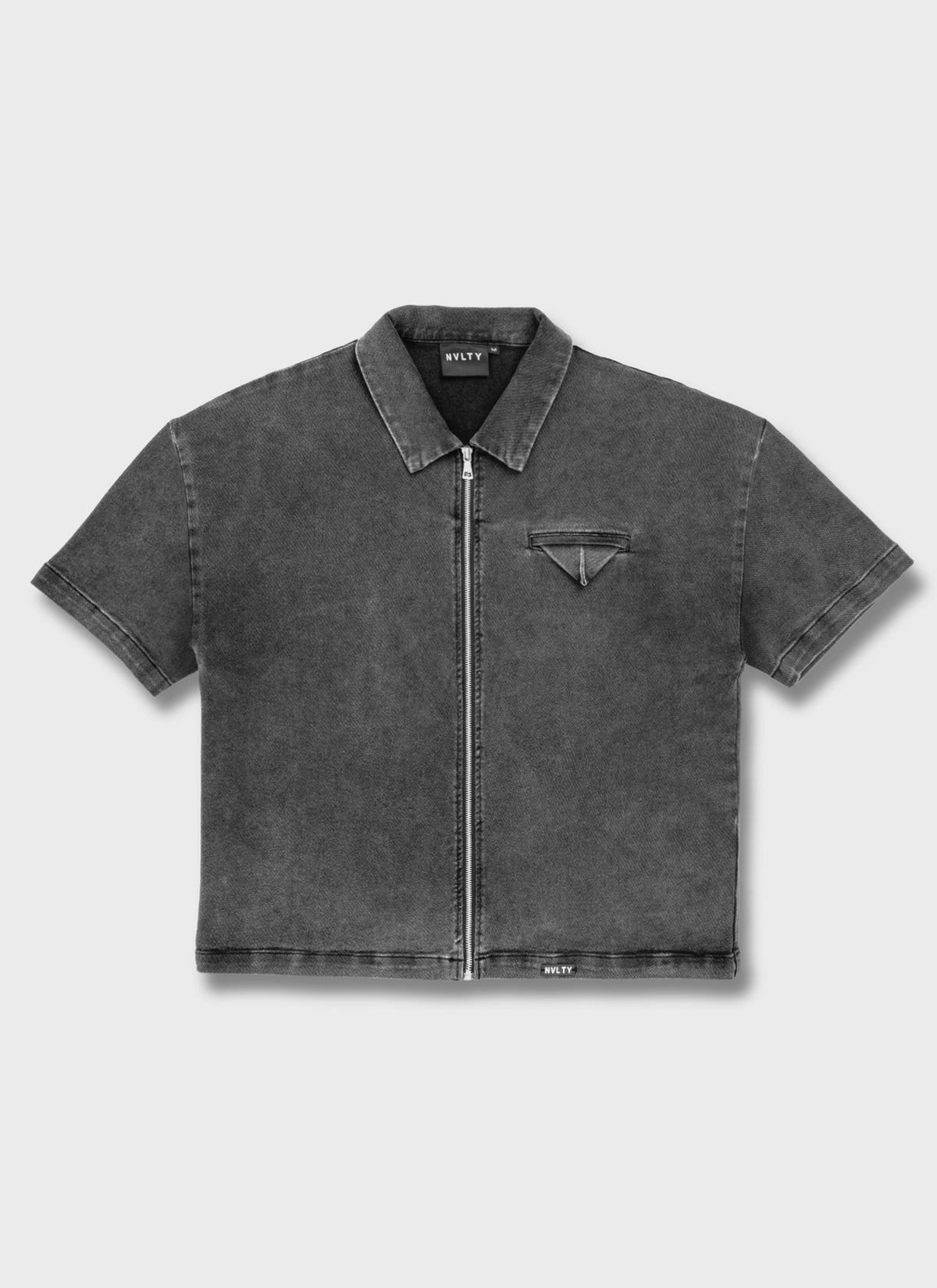 Vintage Pocket Square Denim Shirt - Grey
