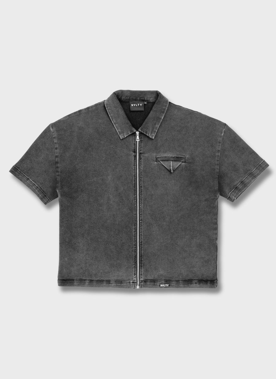 Vintage Pocket Square Denim Shirt - Grey