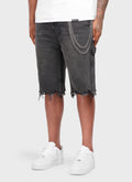 Vintage Raw Hem Denim Shorts - Black