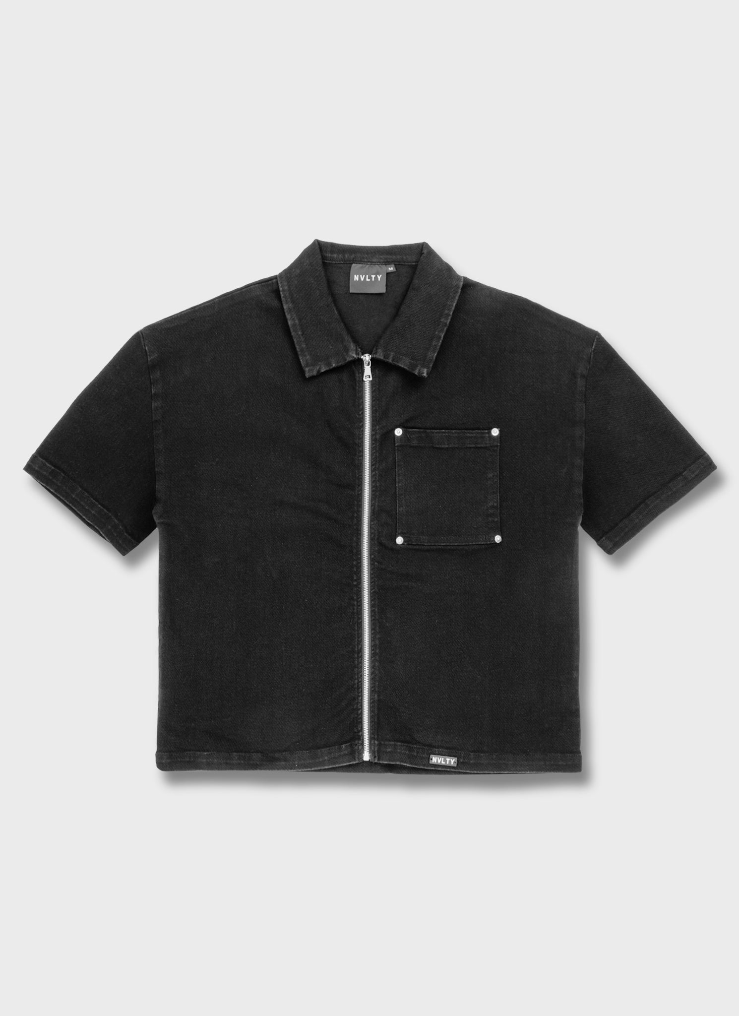 Vintage Rivet Denim Shirt - Black