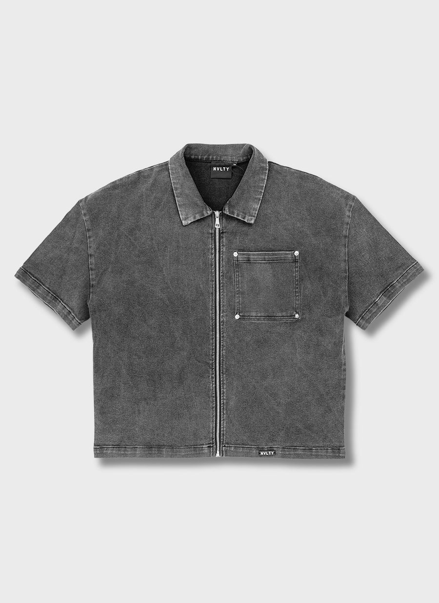 Vintage Rivet Denim Shirt - Grey