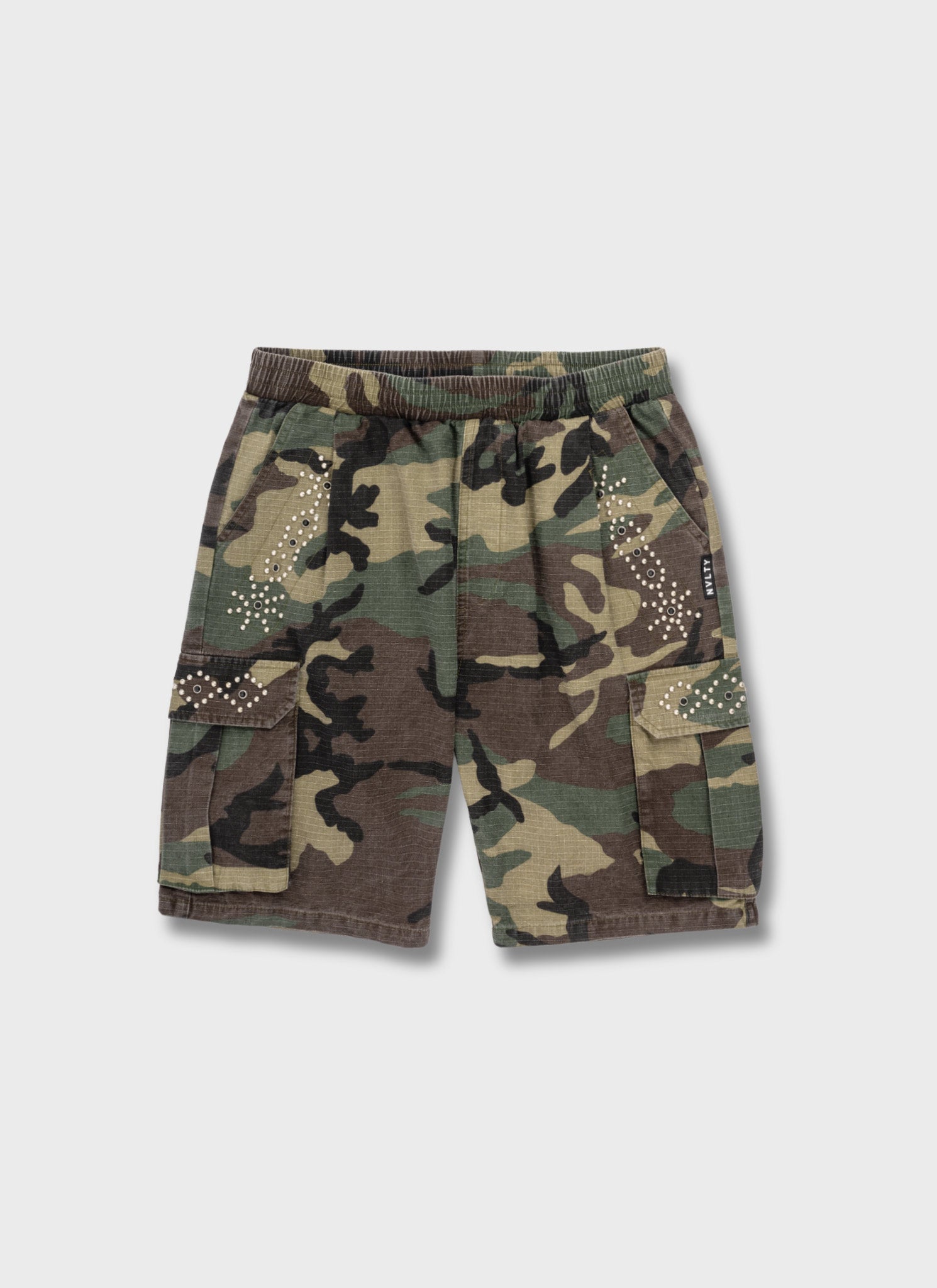 Vintage Studded Cargo Shorts - Camo
