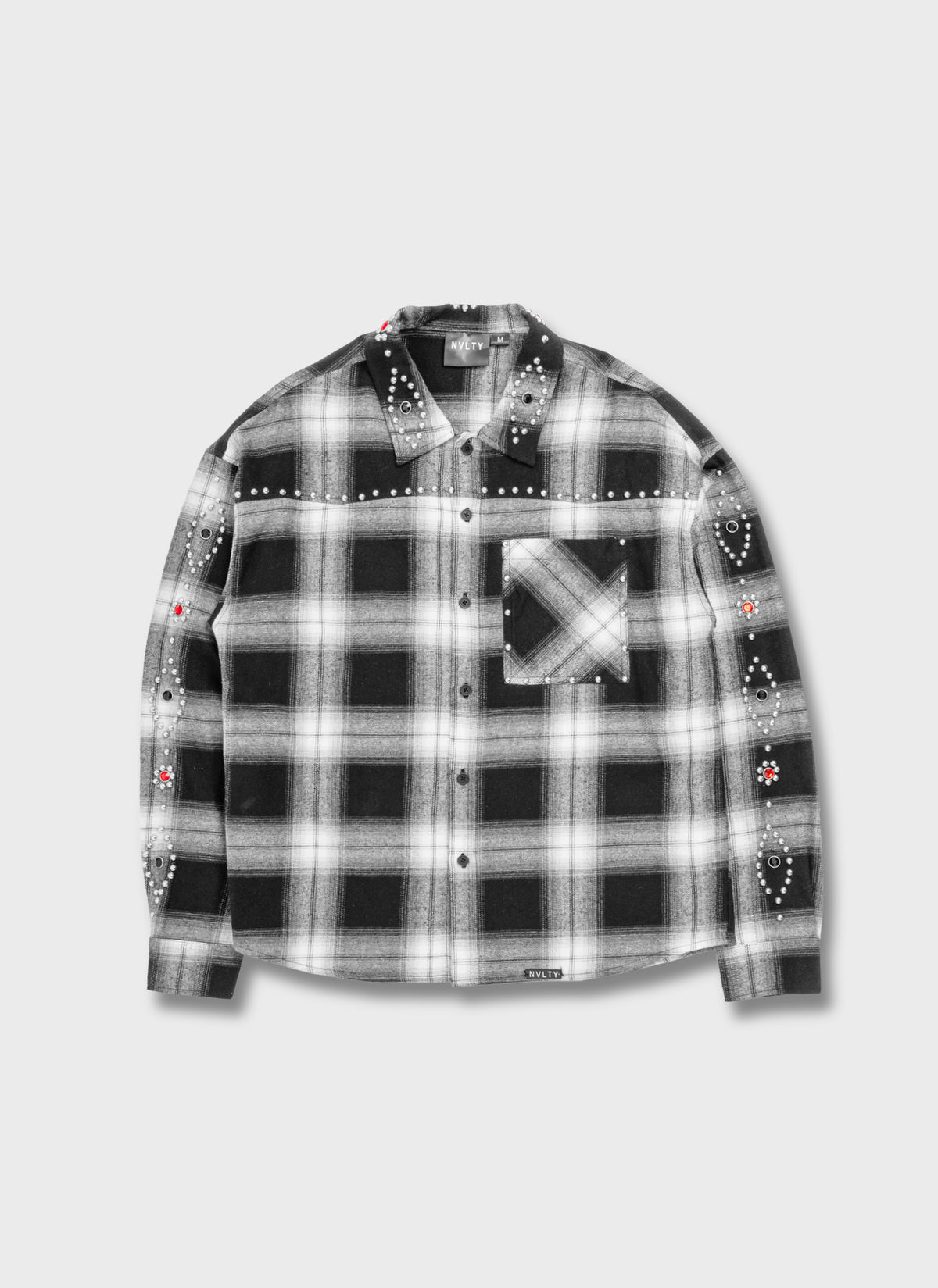 Vintage Studded Flannel - Black