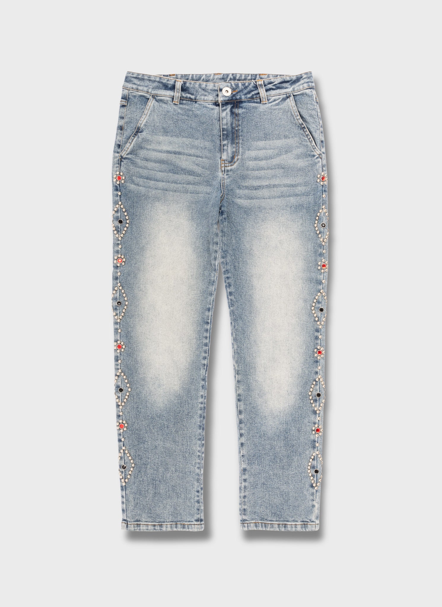 Vintage Studded Jeans - Blue