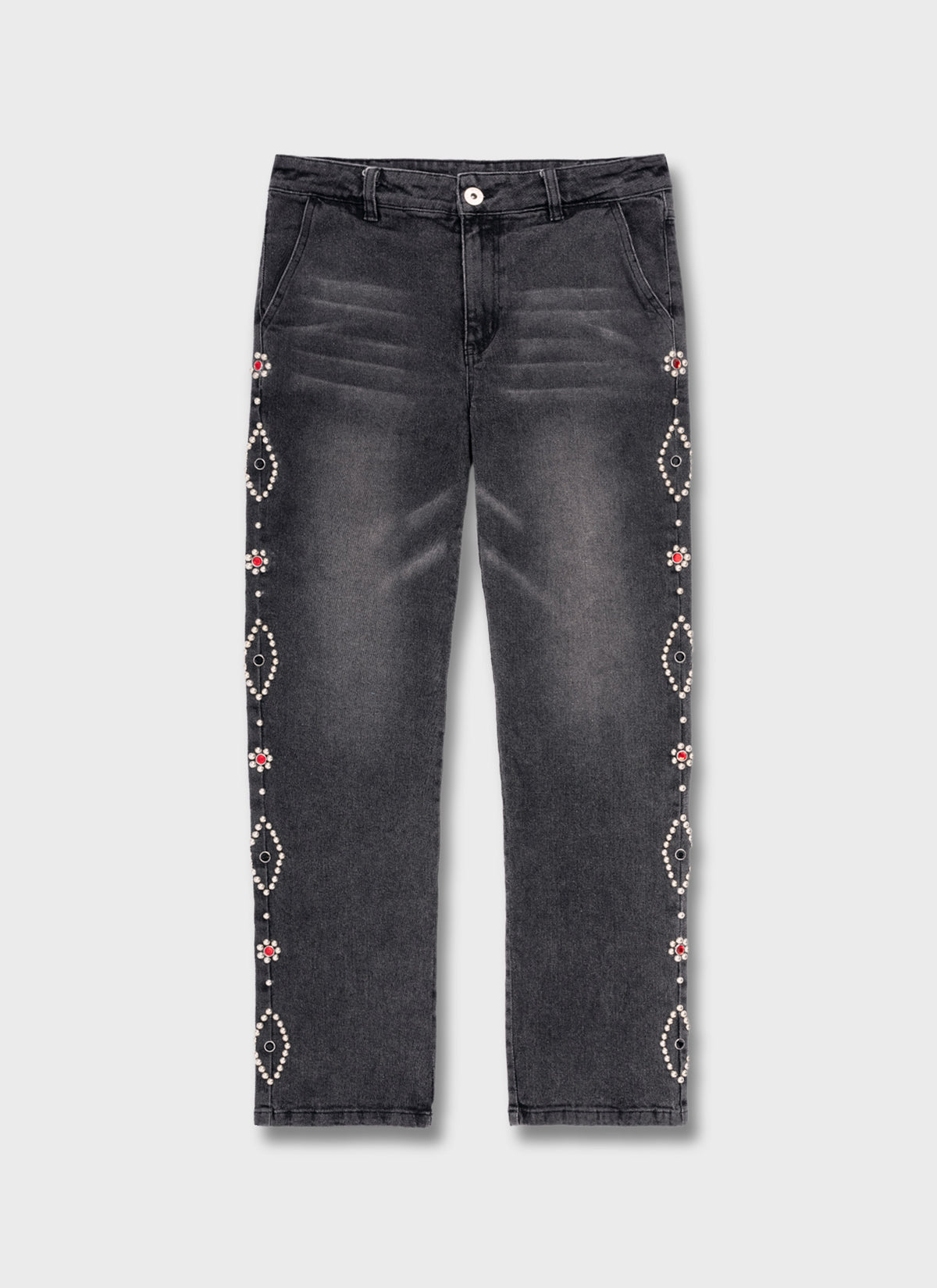 Vintage Studded Jeans - Grey