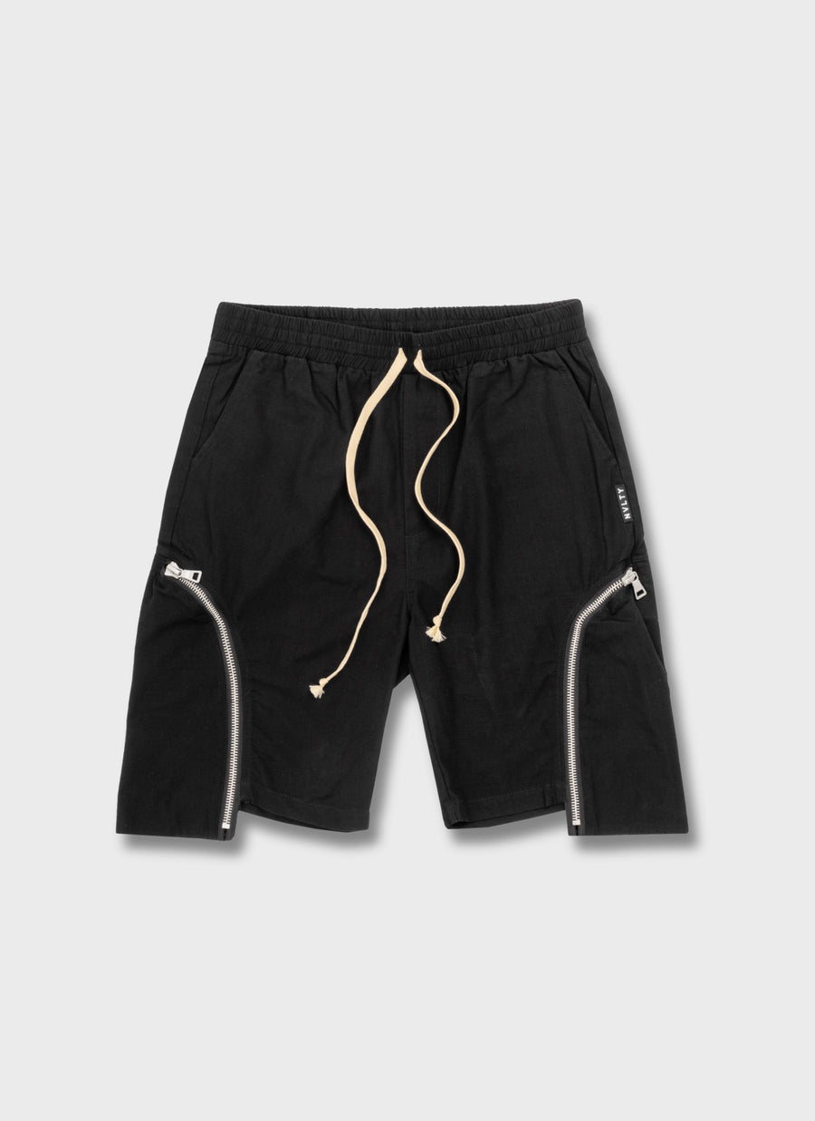 Vintage Zipper Cargo Shorts - Black