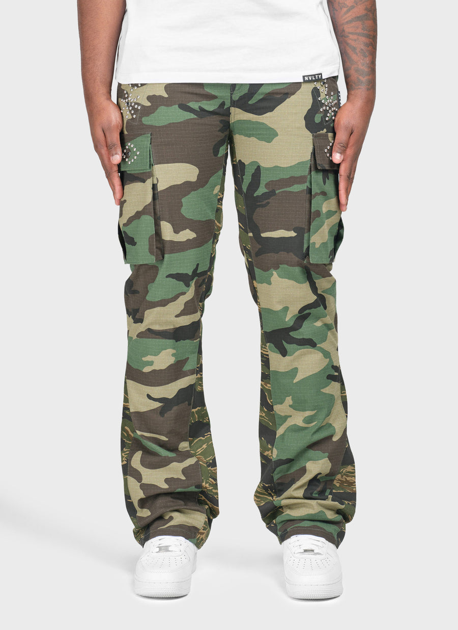 Vintage Flare Studded Cargos - Camo