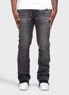 Vintage Flare Washed Jeans - Black