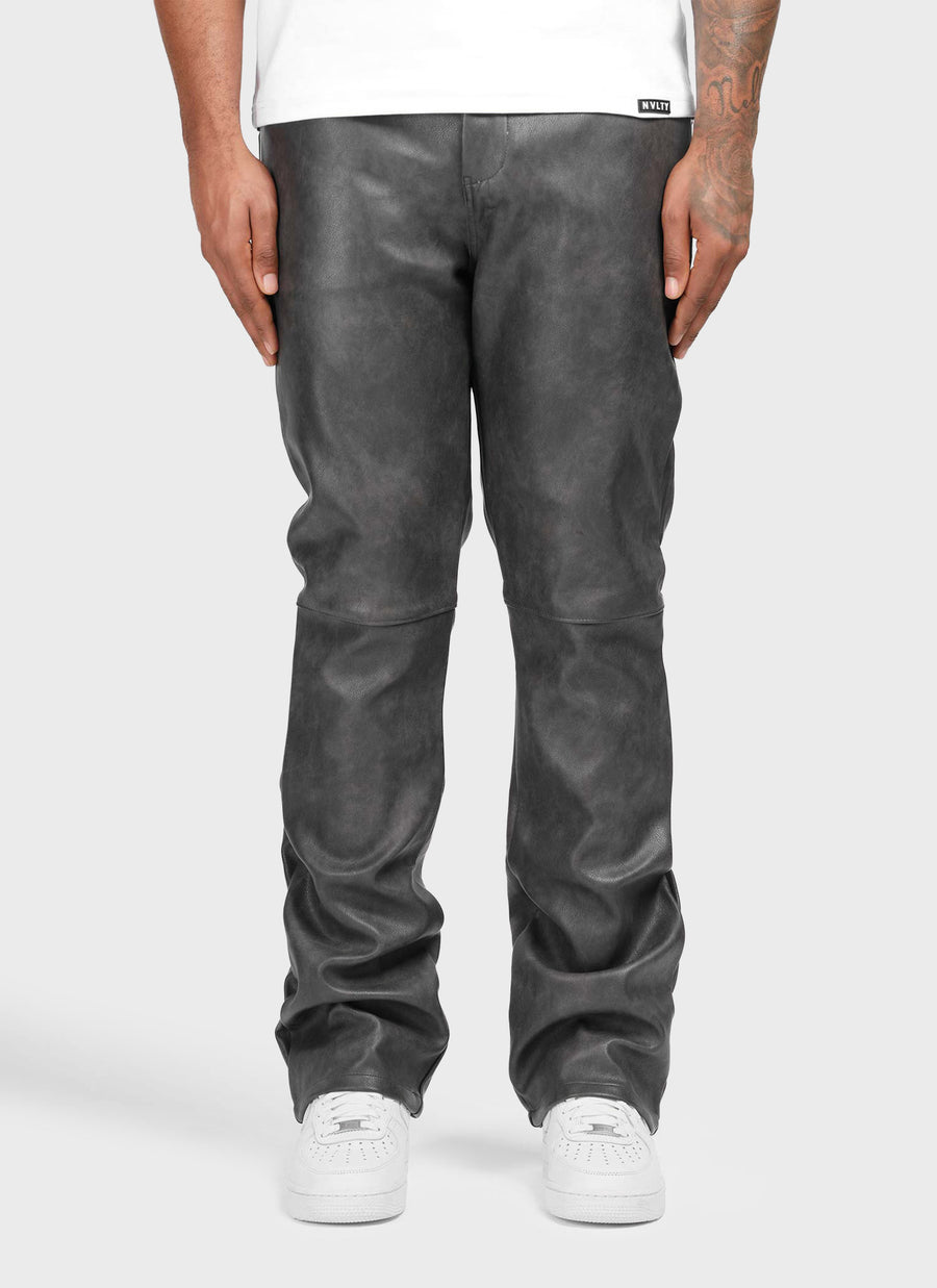 Vintage Heavyweight Leather Pants - Black