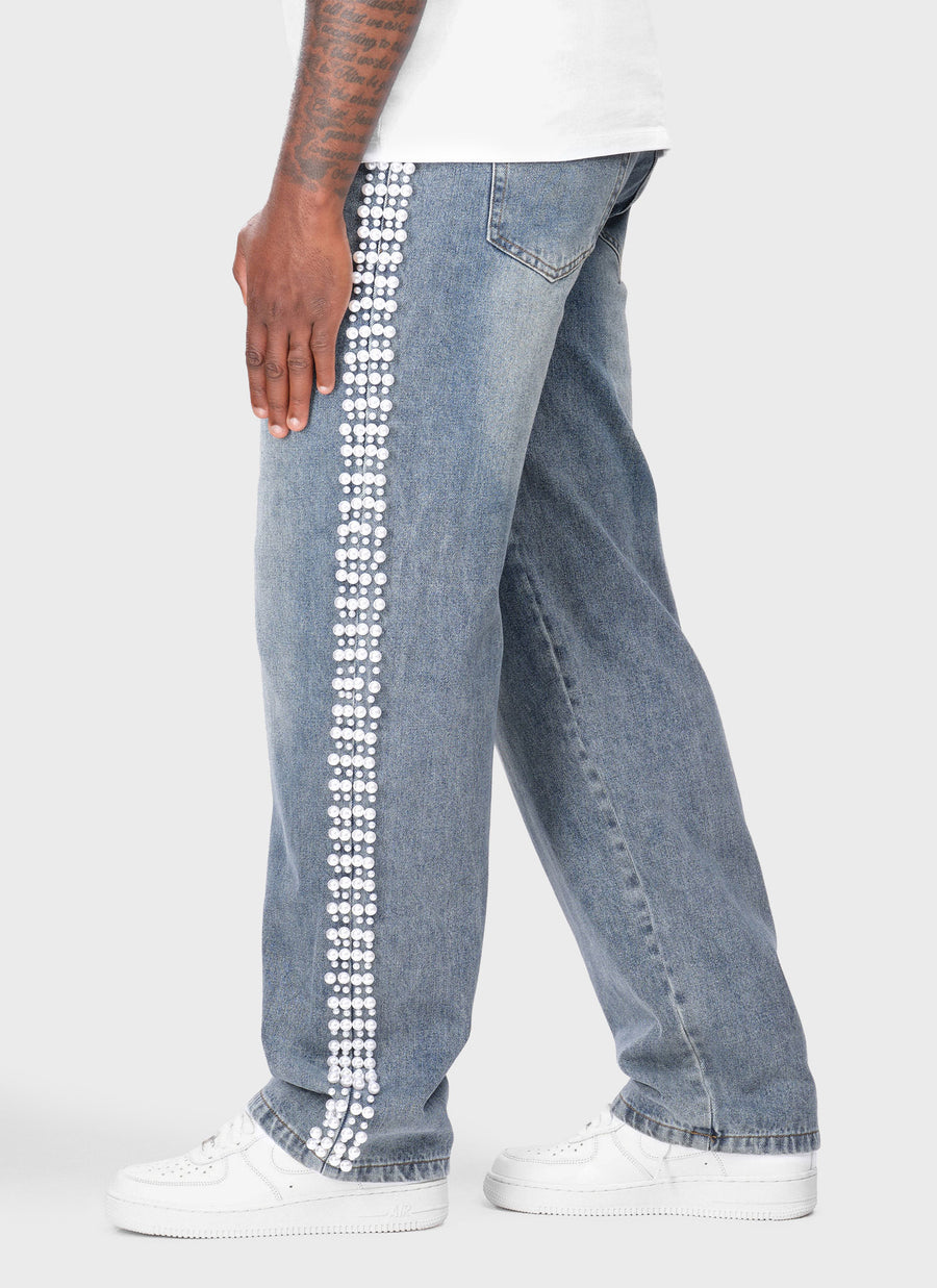 Vintage Pearl Jeans - Blue