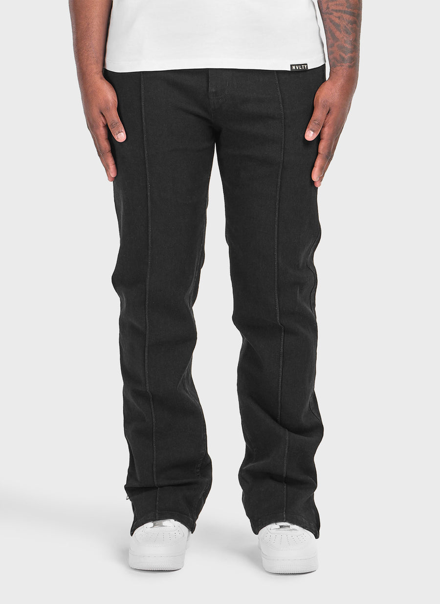 Vintage Pleat Jeans - Black