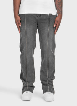 Vintage Pleat Jeans - Grey