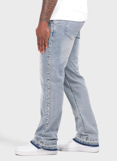 Vintage Pyramid Studded Jeans - Blue