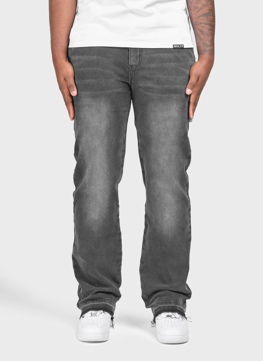 Vintage Raw Hem Jeans - Black