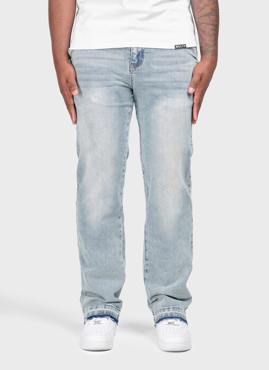 Vintage Raw Hem Jeans - Blue