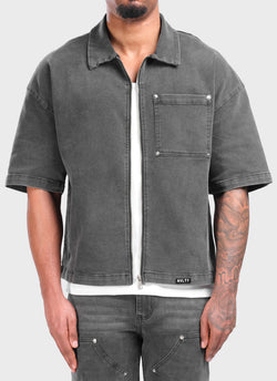 Vintage Rivet Denim Shirt - Grey