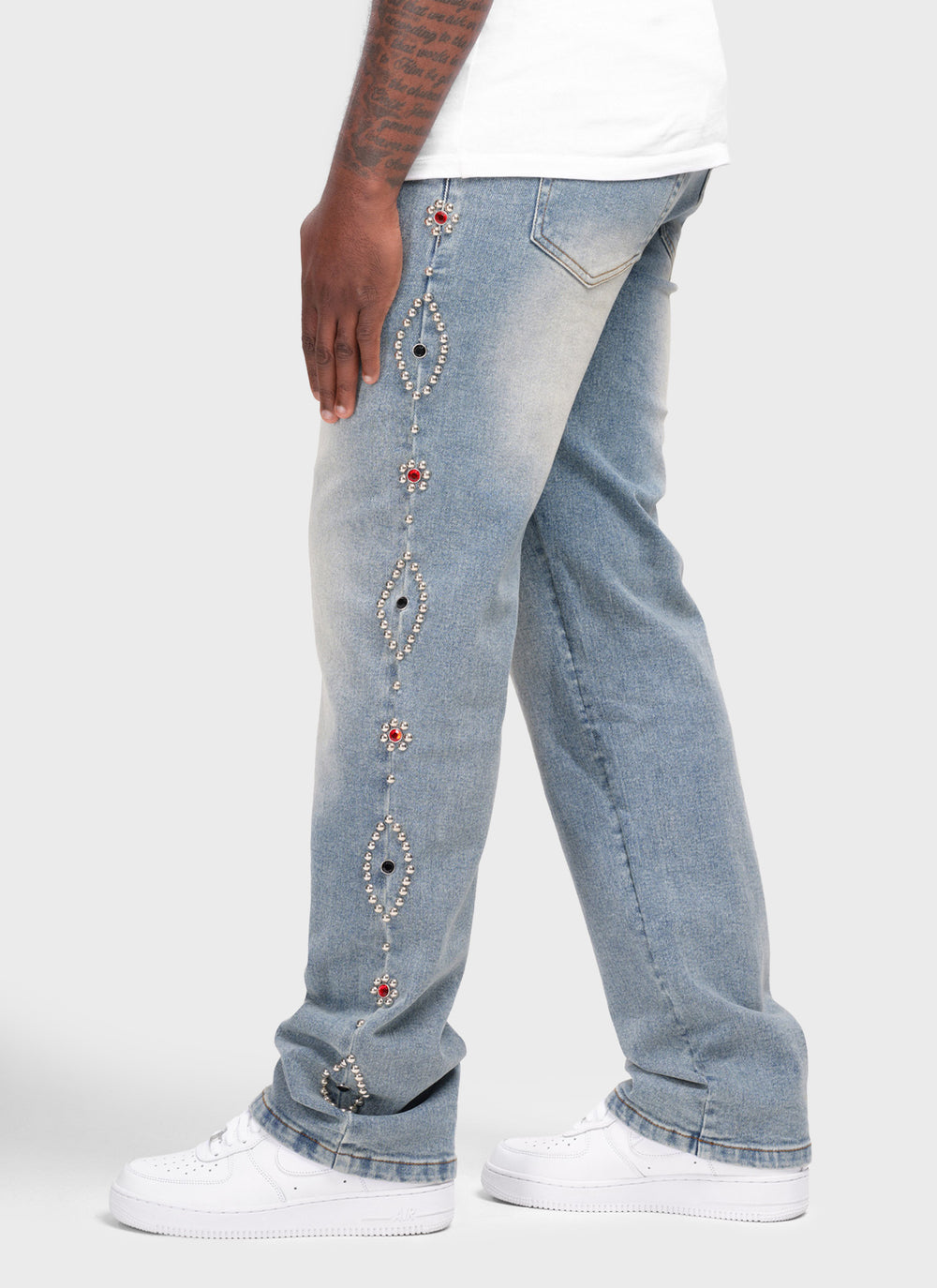 Vintage Studded Jeans - Blue