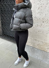 Paint Puffer Jacket - Charcoal Grey