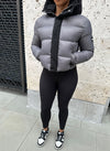 Center Tone Puffer Jacket -Charcoal Grey/Black