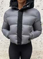 Center Tone Puffer Jacket -Charcoal Grey/Black