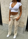 Vintage Flare Cargos - Stone