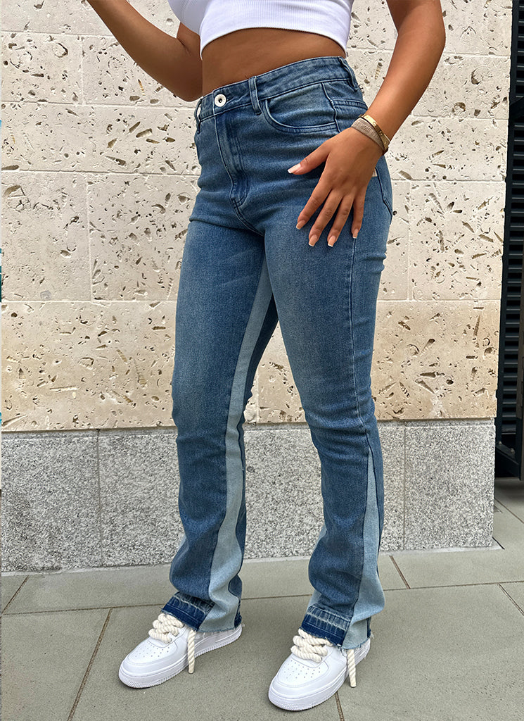 Urban Classics Damen Hose Ladies Vintage Flared Denim Pants deepblue washed 26 Urban Classics Damen Hose Ladies Vintage Flared Denim Pants deepblue washed 26