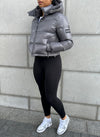 Shiny Puffer Jacket - Charcoal Grey