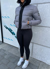 Center Tone Puffer Jacket -Charcoal Grey/Black