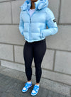 Shiny Puffer Jacket - Baby Blue