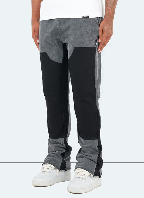 Vintage Flare Carpenter Joggers - Washed Black