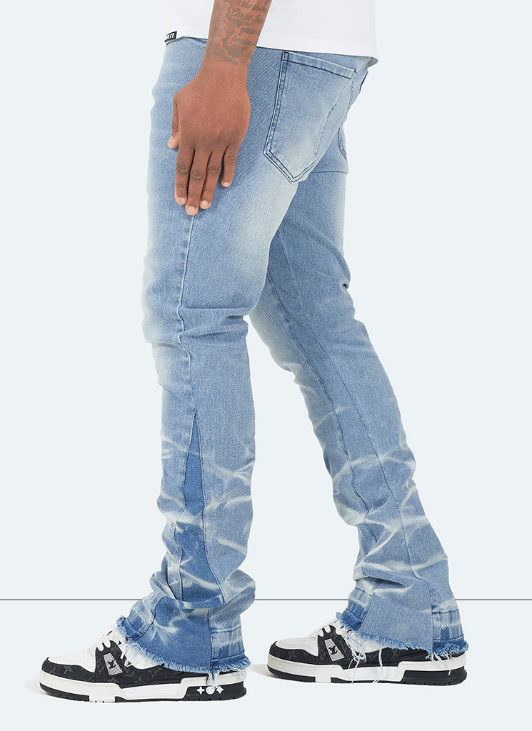 Vintage Flare Wave Jeans - Blue