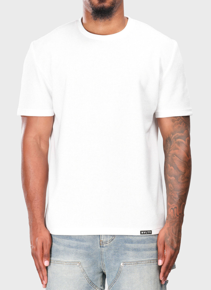 Waffle Fitted T-Shirt - White