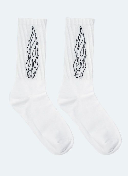 Flame Socks - White