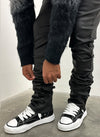 Vintage Stacked Wax Jeans - Black