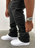 Vintage Stacked Wax Jeans - Black