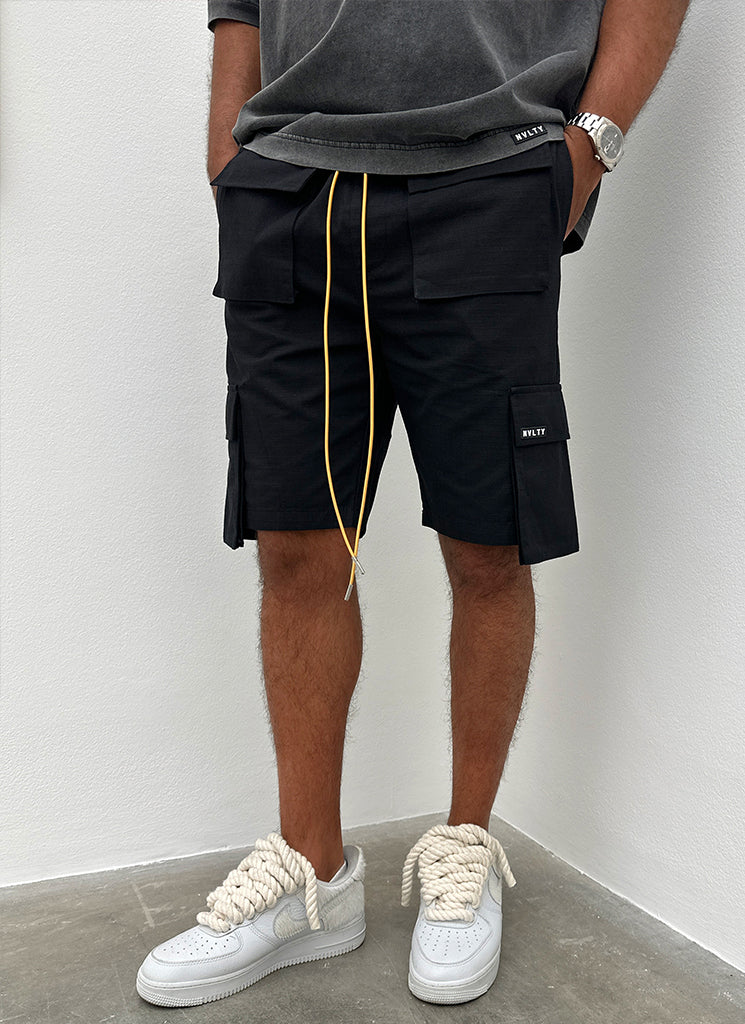 Vintage 4 Pocket Cargo Shorts - Black