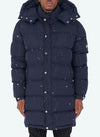 Long Paint Puffer Jacket - Navy