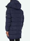 Long Paint Puffer Jacket - Navy